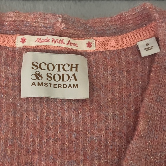 Scotch & Soda Women's Pink Cardigan Sweater V-Neck size small wool and alpaca - Picture 6 of 11